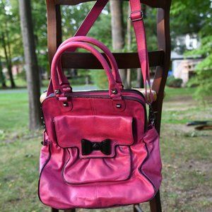 Betsey Johnson Large Magenta Purse Tote, Bow, New